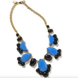 NEW KATE SPADE DAY TRIPPER BLUE & BLACK BIB STATEMENT NECKLACE